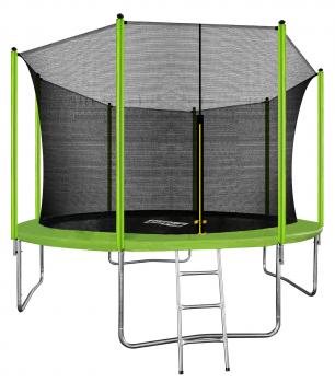 Батут ARLAND 14FT с внутренней страховочной сеткой и лестницей (Light green)