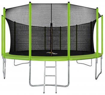 Батут ARLAND 16FT с внутренней страховочной сеткой и лестницей (Light green)