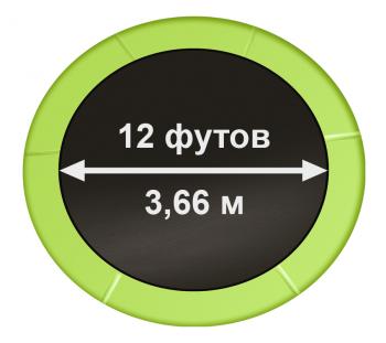 Батут ARLAND 12FT с внутренней страховочной сеткой и лестницей (Light green)