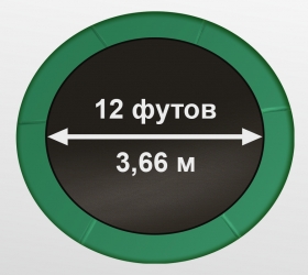 Батут ARLAND премиум 12FT с внутренней страховочной сеткой и лестницей (Dark green)