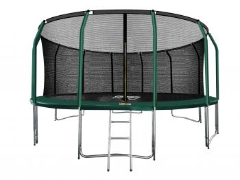 Батут ARLAND премиум 16FT с внутренней страховочной сеткой и лестницей (Dark green)